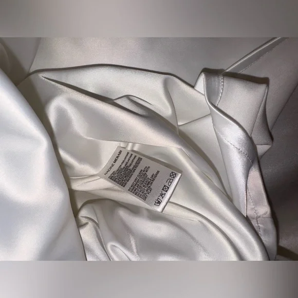 NWOT NADINE MERABI Kimberly Rhinestone Long Sleeve White Minidress Sz 12 - Picture 6 of 8